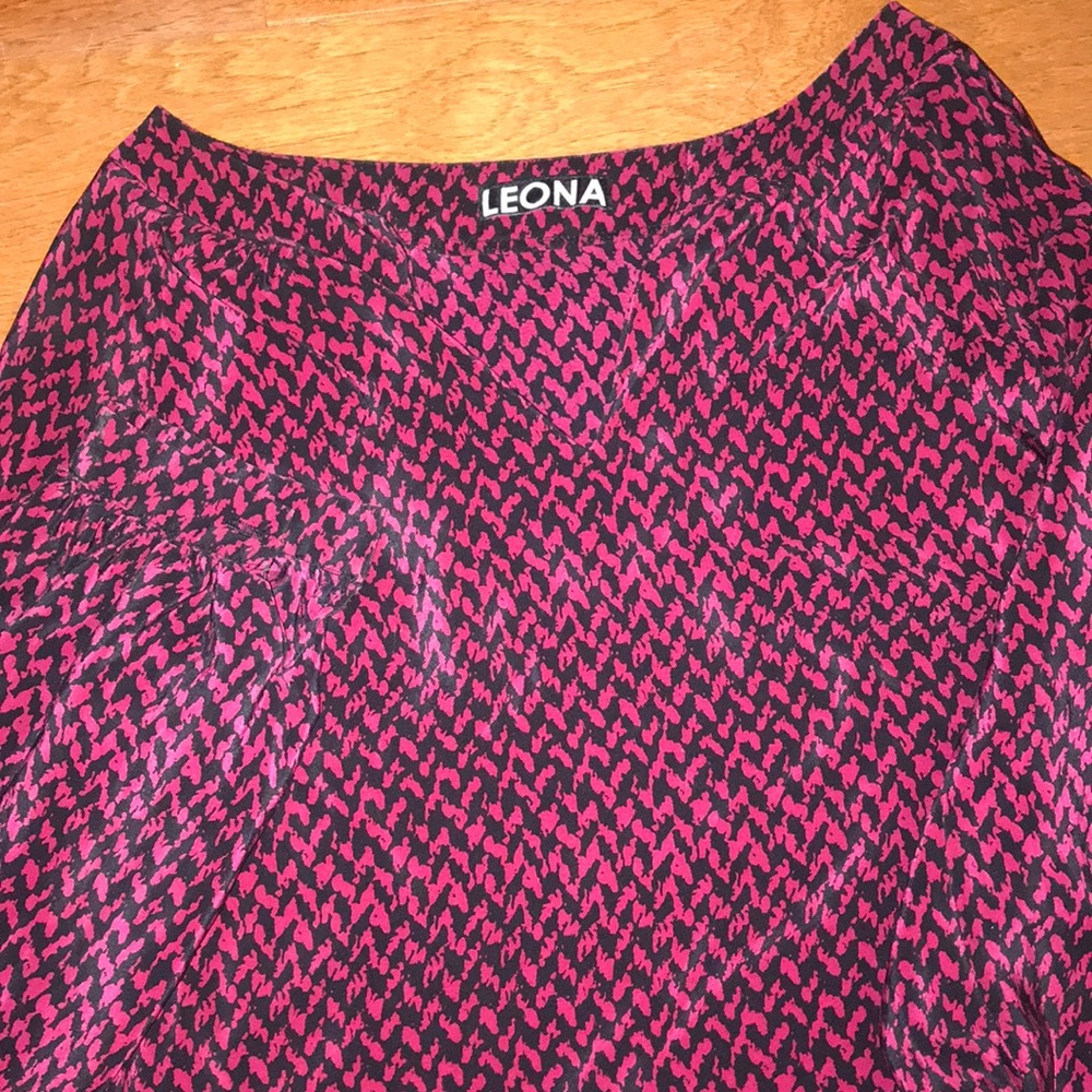 Leona silk high low blouse